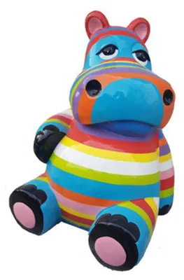 Obrázek produktu pro Abstraktní design Umění Nová postava Socha Barevné Bemante sochy Sochy Hippopotamus