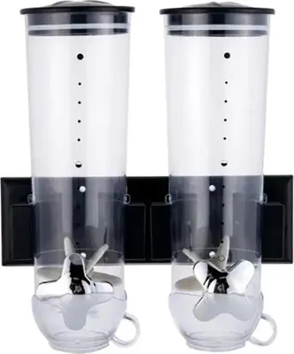 Immagine prodotto di Distributore di cereali/distributore di cereali - Contenitore per alimenti secchi - Capacità 3 l - Portata 3 kg - Plastica ABS - Nero