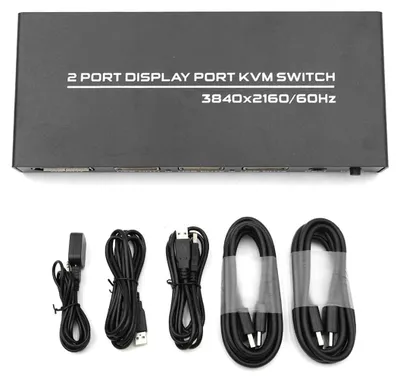 Image de Commutateur KVM, 2 ports, résolution 4K à 60Hz, avec télécommande