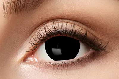 Produktbild von 6 Monats‑Kontaktlinsen Mini Sclera Black Eye für intensive schwarze Augen