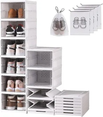 Produktbild von Famanu Schuhboxen Transparent Faltbar - Schuhaufbewahrungssystem