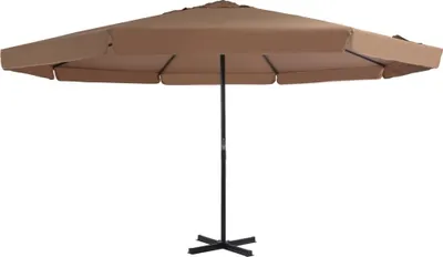 Image de The Living Store Parasol avec mât en aluminium 500 cm Taupe