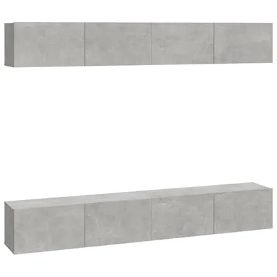 Obrázek produktu pro Nástěnné TV skříňky 4 ks betonově šedé 100 x 30 x 30 cm