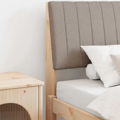 Produktbild von "Schlussverkauf" Gepolstertes Kopfteil 1 pc - Einfach zu reinigen - Taupe 100 cm Massives Kiefernholz C10996
