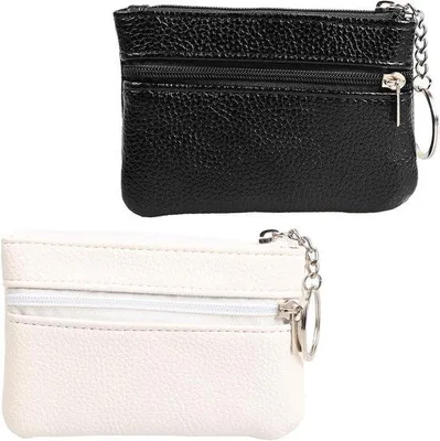 Image de Porte-clés en cuir pour homme, noir, étui pour clés de voiture
