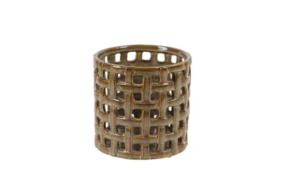 Produktbild von Rasteli Teelichthalter-Kerzenständer Keramik Braun D 19cm H 18cm
