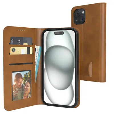 Produktbild von EAZY CASE Business Hülle für Apple iPhone 15 klappbar, Premium Kunstleder Handyhülle mit Kartenfach