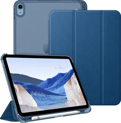 Produktbild von Fintie Hülle für iPad (A16) 11 Generation 11 Zoll 2025, iPad 10 Generation 10.9 Zoll 2022 mit Stifthalter - ultradünne leichte Schutzhülle mit transparenter Rückseite, Auto Schlaf/Wach, Blau