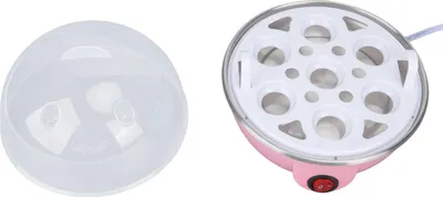 Obrázek produktu pro Vařič vajec Připravte až 7 velkých vařených vajec Automatický vařič vajec proti připalování za sucha s ohřívací deskou Zástrčka EU 110 V Růžový