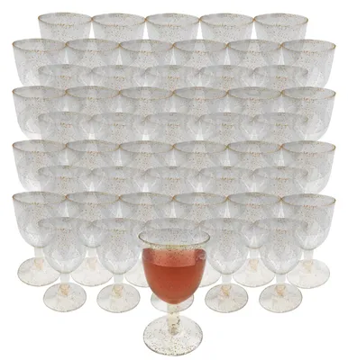 50 Kunststoff-Weingläser, bruchsicher, BPA-frei, 160 ml, weiß