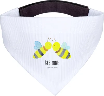 Produktbild von Mr. & Mrs. Panda Halstuch Hund Biene Liebe - Weiß - Geschenk, Bandana für Hunde, Tuch, Hundehalstuch