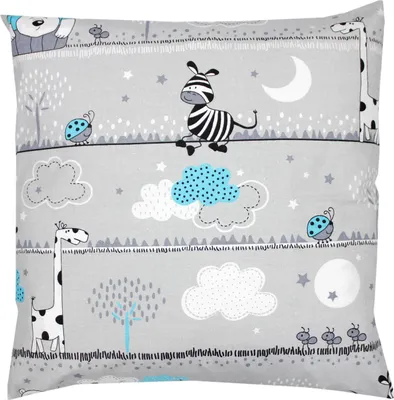 Produktbild von TupTam Kinder Kissenbezug Kissenhülle Dekorativ Gemustert, Farbe: Bärchen Türkis, Größe: 80 x 80 cm