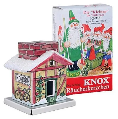 Produktbild von KNOX Mini Räucherhaus - The Little One - Bahnhof - mit Räucherkerzen Bunte Mischung - 24 Stück - Größe S (Klein)
