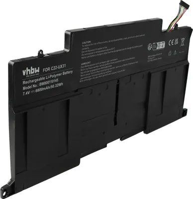 Produktbild von vhbw Akku Ersatz für Asus C22-UX31 für Notebook (6800 mAh, 7,4 V, Li-Polymer)