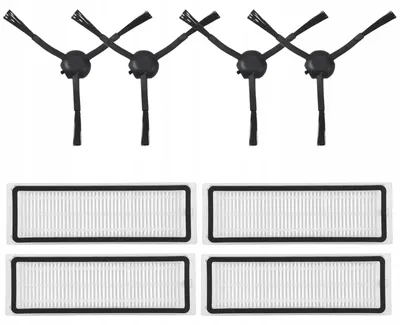 Produktbild von Zubehörset für Xiaomi Vacuum Mop 1C und Dreame F9 - 8 Teile - 4 HEPA-Filter - 4 schwarze Seitenbürsten