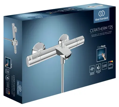 Image de Ideal Standard Ceratherm T25 Thermostat de bain apparent, chrome, A7206AA