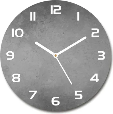 Produktbild von Wanduhr aus Glas 30fi Glasbild Glasuhr Gehärtetes Glas - weisse-zeiger - Concrete background