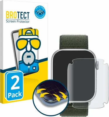 Produktbild von 2x BROTECT Fullscreen Schutzfolie für Apple Watch Series 9 (45 mm) Displayschutz Folie Fullcover Matt Entspiegelungsfolie