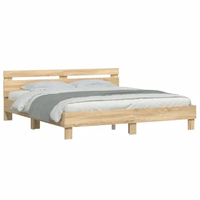 Produktbild von Bettgestell mit Kopfteil Sonoma-Eiche 160x200 cm Holzwerkstoff 3207408