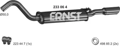 Produktbild von ERNST 233064 Endschalldämpfer für AUDI Cabriolet (8G7, B4) Auspuff