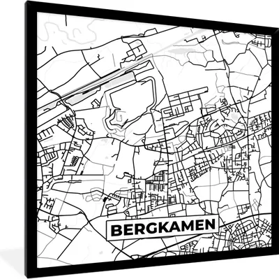 Produktbild von MuchoWow® Gerahmtes Poster Karte - Mountain Champlain - Stadtplan 40x40 cm - Poster mit Schwarzem Bilderrahmen Wandposter Rahmen Foto Bilder - Mit Rahmen - Wanddekoration Schlafzimmer