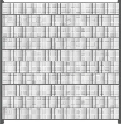 Produktbild von Wallario Zaunsichtschutz mit Motiv Fliesen im Bad weiß-grau für Ein- und Doppelstabmatten Zäune in der Größe 200 x 200 cm