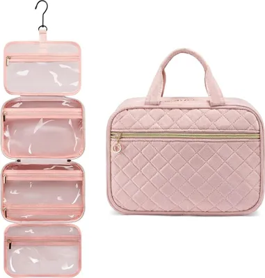 Produktbild von Kulturtasche Damen wasserdichter Kulturbeutel zum Aufhängen große Kosmetiktasche mit 360°Drehhaken