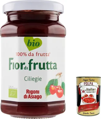 Produktbild von Rigoni di Asiago 3x 250g - Fiordifrutta Fruchtaufstrich - Kirsche -Aufstrich, Marmelade Konfitüre Brotaufstriche Original aus Italien + Italian Gourmet polpa 400g