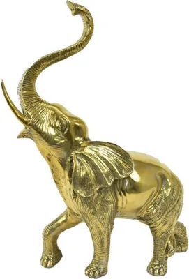 Produktbild von Casa Padrino Luxus Bronzefigur Elefant Gold 50 x 25 x H. 70 cm - Bronze Skulptur - Dekofigur - Deko Accessoires - Luxus Kollektion