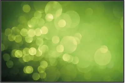 Produktbild von Wallario Wandbild Abstrakte grüne Kreise  grüne Lichtpunkte, Größe: 61 x 91,50 cm, Poster mit schwarzem Aluminiumrahmen