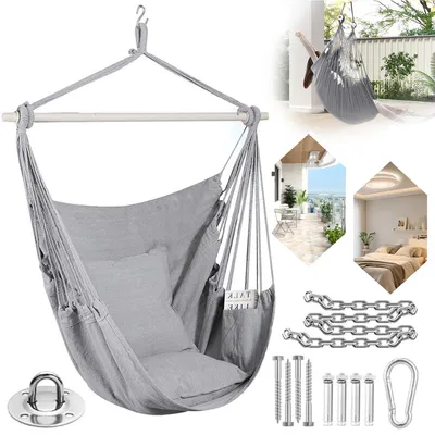 Produktbild von Hängesessel aus Baumwolle, Deckenhaken, Indoor, Garten & Balkon Hängeschaukel