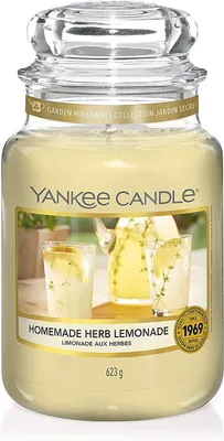 Produktbild von Yankee Candle Homemade Herb Lemonade Duftkerze Groß Spritziger Frischer Duft Brennt bis zu 150 Std