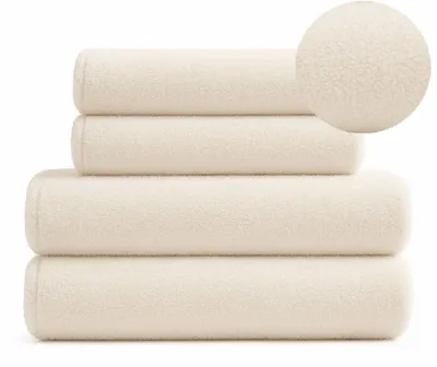 Produktbild von Handtuch Set - 100% Baumwolle - 600 g/m2 - 2x50x90 cm, 2x70x140 cm - Extra Saugfähig - Creme - hohe Grammatur - EGYPTIAN