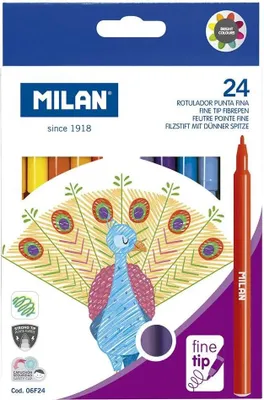 Immagine prodotto di Pennarelli a punta fine 24 colori MILANO