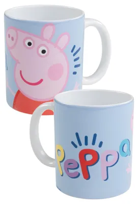 Produktbild von Peppa Wutz Tasse - Peppa Kaffeetasse Becher Kaffeebecher aus Keramik 320 ml Blau