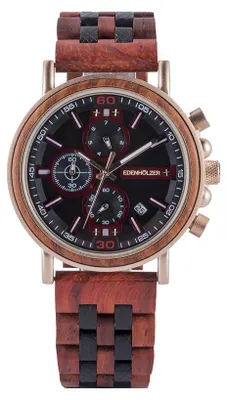 Produktbild von Edenhölzer Holzuhr Herren Armbanduhr Boracay Holzarmband ED091-005