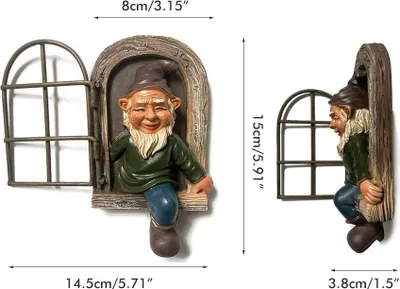 Obrázok produktu pre Záhradná socha Elf Tree Hugger Yard Art Stromová socha pre záhradnú dekoráciu