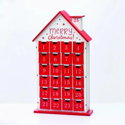 Produktbild von ACA Beleuchteter Adventskalender aus Holz mit Fächern, 24 x 7,5 x 42,5 cm, X0542124