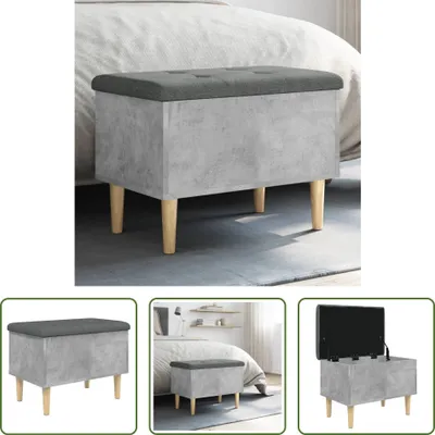 Obrázek produktu pro The Living Store Lavice s úložným prostorem betonová šedá 62x42x46 cm materiál na bázi dřeva