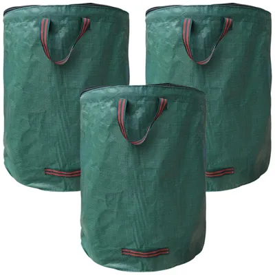 Immagine prodotto di Omgoods - Set di 3 sacchi per rifiuti da giardino da 120 litri con coperchio