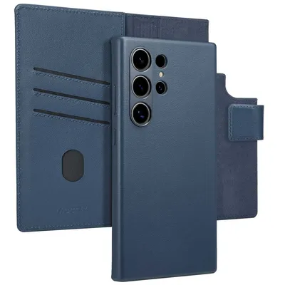 Produktbild von Accezz 2-in-1 Klapphülle aus Leder mit MagSafe für das Samsung Galaxy S24 Ultra - Nightfall Blue