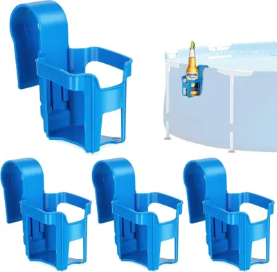 Produktbild von Pool Getränkehalter, Becherhalter Poolrand Multifunktionaler Poolzubehör, Schwimmbad Getränkehalter Aufbewahrungskorb Flaschenhalter Bier Pool Zubehör für Pool Aufstellpool Schwimmbecken (4 Stück)