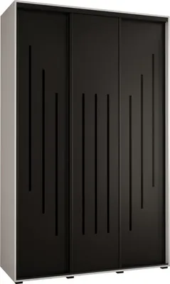 Produktbild von MEBLE KRYSPOL Davos 8 Schrank, drei Türen - 235,2x160x45 cm - Weiß Schwarz Schwarz