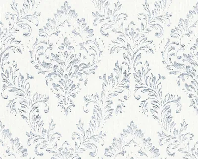 Produktbild von Architects Paper Barocktapete Metallic Silk Tapete mit Ornamenten Textiltapete silber weiß 10,05 m x 0,53 m