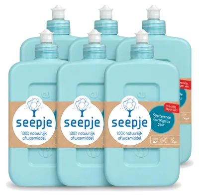 Produktbild von 6 x Seepje Afwasmittel - Spetterender Eukalyptus - 500 ml - Vorteilspackung - 6 Stücke