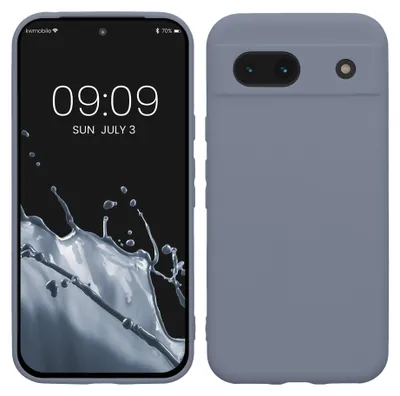 Produktbild von kwmobile Handyhülle für Google Pixel 8a Hülle - weiches Handy Silikon Case - Schutzhülle Cover - Blaugrau