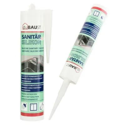 Zdjęcie produktu dla Silikon sanitarny duBaust SAS24, utwardzalny, 310 ml, biały