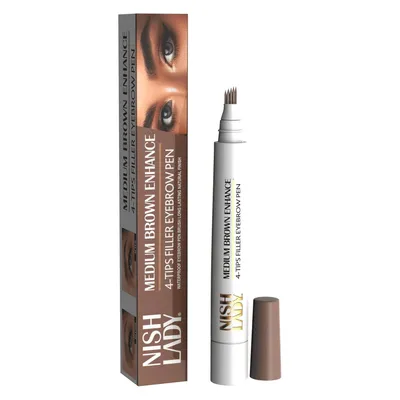 Produktbild von NishLady Augenbrauenstift Eyebrow Pen - Mittelbraun Medium Brown – Augenbrauen Make-up
