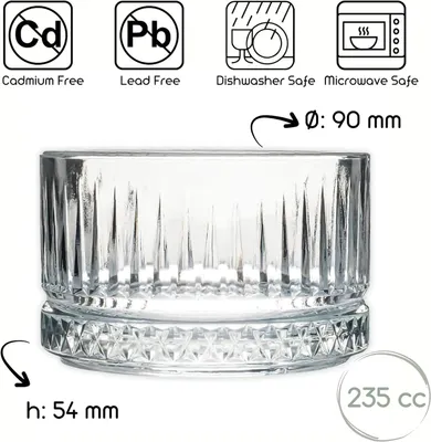 Produktbild von Pasabahce Elysia Stapelbare Glasschale 235 ml (7 3/4 oz) - 8-teiliges Set