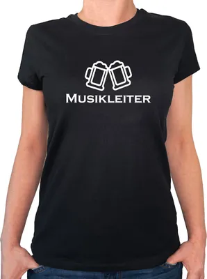 Produktbild von Huuraa Damen T-Shirt Musikleiter Schützenfest XS Black Bio Baumwolle Fairtrade Damenshirt Geschenkidee